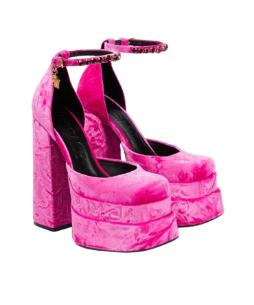 VERSACE -  Medusa Aevitas velvet platform pumps