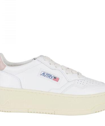 Autry Platform Low White/Pink Leather Sneakers
