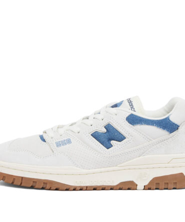New Balance 550 White & Blue Gum Sole Sneakers