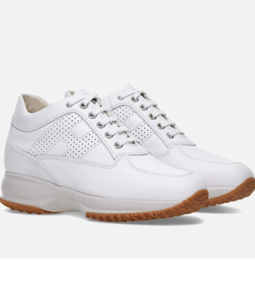 Hogan Interactive Sneakers – White Leather with Gum Sole