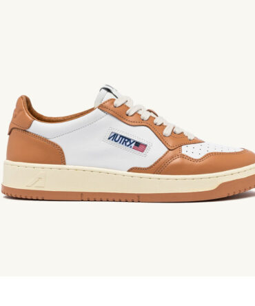 Autry Medalist Low Bicolor - White/Dark Orange