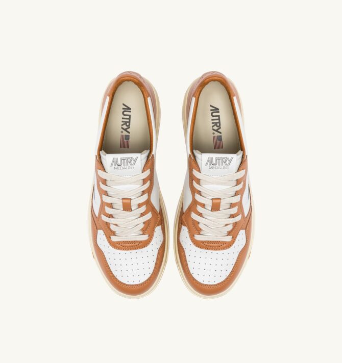 Autry Medalist Low Bicolor - White/Dark Orange - Afbeelding 3