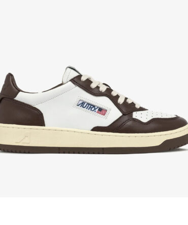 Autry Medalist Low Bicolor - White/Brown