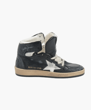 Home 29 Golden Goose Sky-Star – Black High-Top Sneaker with White Star and Gold Branding