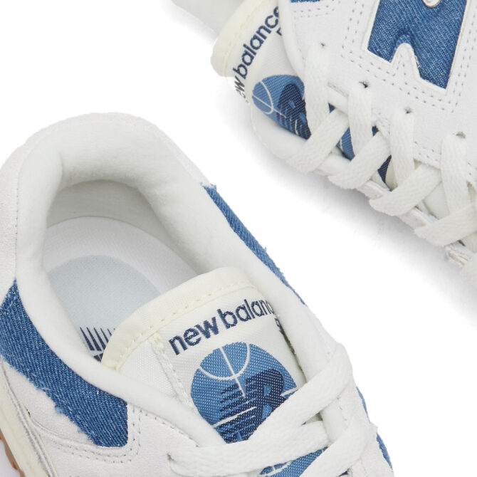 New Balance 550 White & Blue Gum Sole Sneakers - Afbeelding 3