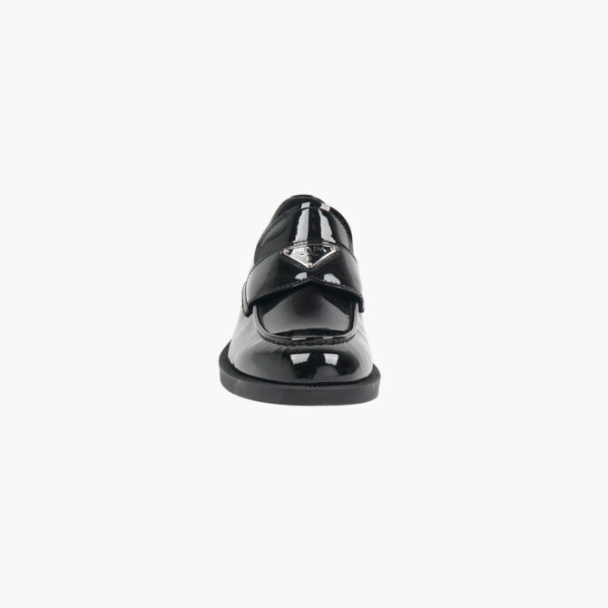 Prada Polished Patent Leather Loafer - Black & Silver - Afbeelding 2